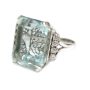 61.38 ct Intense greenish blue Aquamarine and white gold Diamond ring 