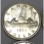 6x Canada silver dollars 1st Queen Elizabeth young head 