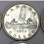 6x Canada silver dollars 1st Queen Elizabeth young head 