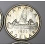 6x Canada silver dollars 1st Queen Elizabeth young head 