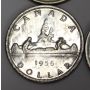 6x Canada silver dollars 1st Queen Elizabeth young head 