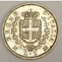 1867 M BN Italy 1 Lire silver coin AU50