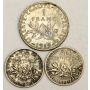 France 1901 and 1917 50 Centimes and 1919 1 Franc 
