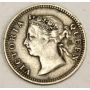 1901 Straits Settlements 5 Cents silver coin VF25