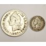 Dominican Republic 1942 10 Centavos and 1937 1/2 Peso silver coins 