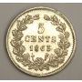 1863 Netherlands 5 Cents silver coin EF40