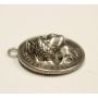 1912 Barber Dime Pop-Up Repousse silver coin pendant 