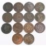 1818 to 1854 USA Large Cents 14-coins 