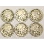 6x 1923s Buffalo Nickels all readable 6-coins G to VG