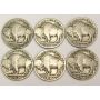 6x 1923s Buffalo Nickels all readable 6-coins G to VG