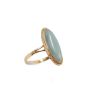 18K Yellow Gold Ladies Ring with Green Nephrite Jade – Size 8.5
