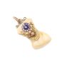 BPOE Elks tooth 14K gold enamelled ELK 1-inch pendant Ruby eyes 