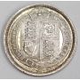 1887 Great Britain 6p sixpence silver coin a/UNC