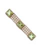 Peridot & Seed Pearls 14k yg Bar Pin circa-1920 Birmingham 