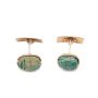14K Gold cufflinks with 2x .5 inch Egypt Scarabs DNNCY 1960 14K CANADA 