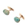 14K Gold cufflinks with 2x .5 inch Egypt Scarabs DNNCY 1960 14K CANADA 