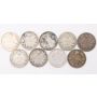 1902 03H 04 05 06 07 08 09 & 1910 Canada 10 cents 9-coins G & VG