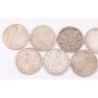 1902 02H 03 03H 04 05 06 07 08 09 & 1910 Canada 10 cents 11-coins G & VG