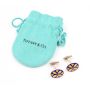 Tiffany & Co Blue and Yellow Floral Oval Sterling Silver Cufflinks