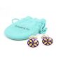 Tiffany & Co Blue and Yellow Floral Oval Sterling Silver Cufflinks