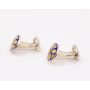 Tiffany & Co Blue and Yellow Floral Oval Sterling Silver Cufflinks