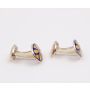 Tiffany & Co Blue and Yellow Floral Oval Sterling Silver Cufflinks