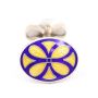 Tiffany & Co Blue and Yellow Floral Oval Sterling Silver Cufflinks