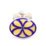 Tiffany & Co Blue and Yellow Floral Oval Sterling Silver Cufflinks