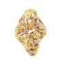 Gold Nuggets Diamonds 14K yellow gold ring  