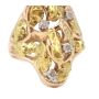 Gold Nuggets Diamonds 14K yellow gold ring  