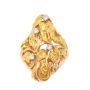 Gold Nuggets Diamonds 14K yellow gold ring  