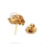 Diamonds & pearls stud style earrings 14K yg 
