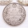 1911 1912 and 1913 Canada 50 cents 3-coins VG