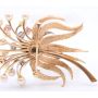 14K yg Brooch Blossom spray Akoya pearls diamonds rubies sapphires 