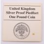 1987 Royal Mint The Oak Tree PIEDFORT Silver Proof one Pound £1 coin 