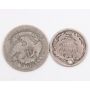 1861 Seated Liberty Half Dime with hole and 1836 Capped Bust Dime 
