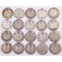 1911 to 1936 Canada 10 cents  Complete date set  20-coins  G to VG