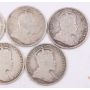 1902-1910 Canada 25c 1902 02H 03 05 06 07 08 09 1910 9-coins VG