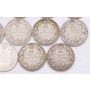 1911 12 13 14 16 17 18 19 20 29 31 32 34 & 1936 Canada 50 cents 14-coins VG-F