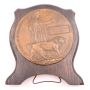 WW1 Bronze Memorial plaque William Edward Nicholson mounted wood frame
