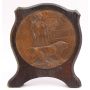 WW1 Bronze Memorial plaque William Edward Nicholson mounted wood frame