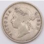 1896 Straits Settlements 50 cents silver coin