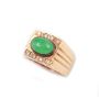 Burmese Jade and Diamonds 14K yg Ring 6.5 grams w