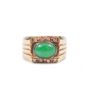 Burmese Jade and Diamonds 14K yg Ring 6.5 grams w