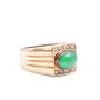 Burmese Jade and Diamonds 14K yg Ring 6.5 grams w