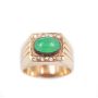 Burmese Jade and Diamonds 14K yg Ring 6.5 grams w