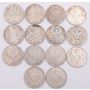 14 x Germany One Mark silver coins 1902-1908 