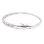 1.08ct Diamonds 10K white gold hinged bracelet 