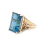 14K yg ring Large synthetic Topaz Size-7