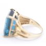 14K yg ring Large synthetic Topaz Size-7